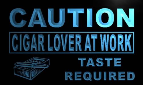 Caution Cigar Lover At Work Neon Light Sign